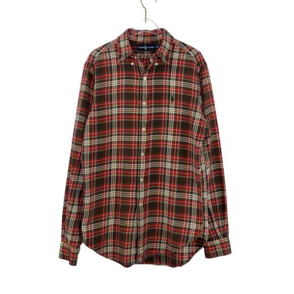 Ralph Lauren Men's Classic Fit Red Green Blue Plaid Button Down Shirt Small - Picture 1 of 4